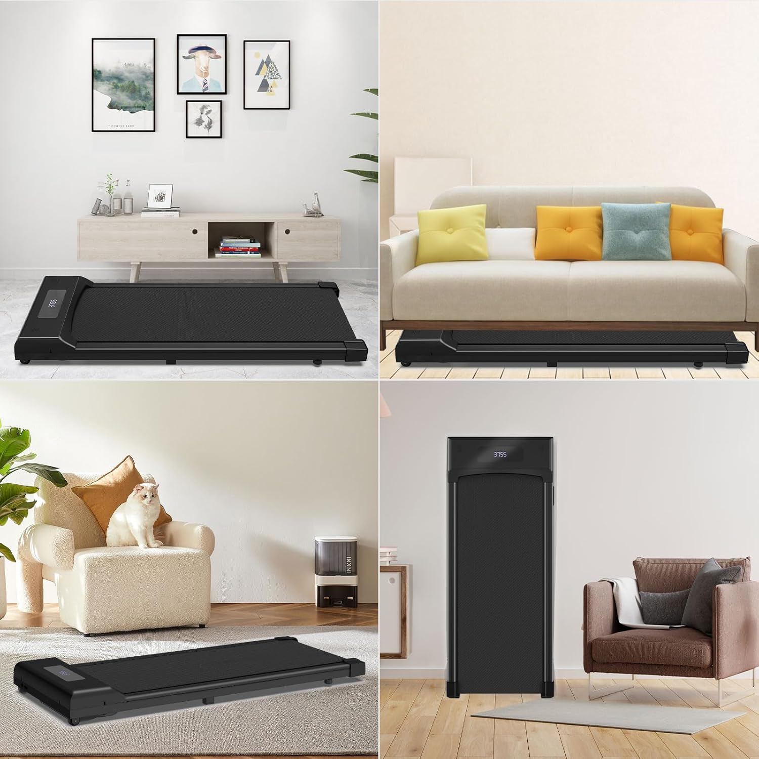 2-in-1 Fitness Electric Treadmill Exercise Machine Walking Running Pad