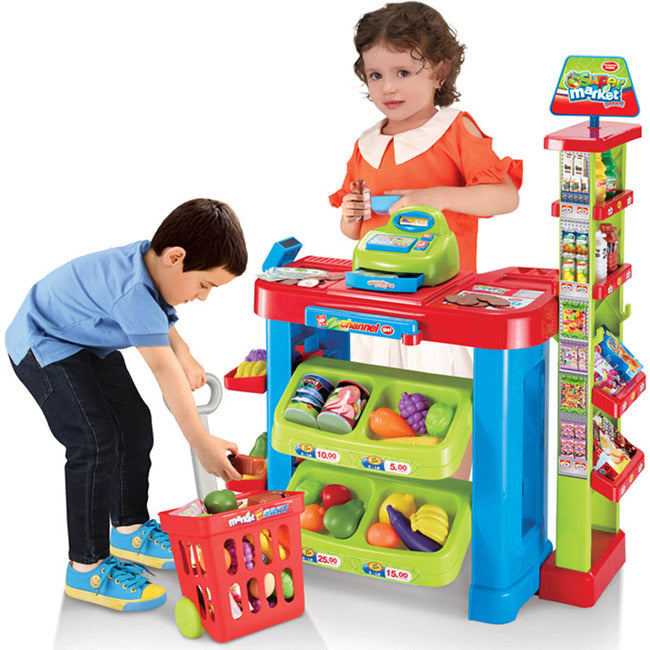 Deluxe Supermarket Toy Set with Shopping Cart Trolley & Accessories - grandhubs.shop