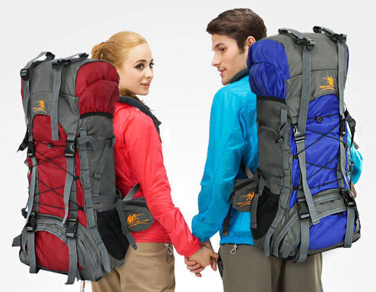 60L Large Durable Hiking Backpack Travel Bag (Red) - grandhubs.shop