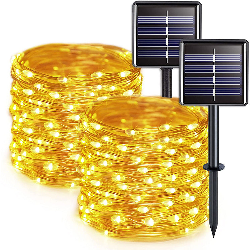 12m 100 LED Solar Powered Fairy String Lights Rechargeable Garden Patio Decor - grandhubs.shop