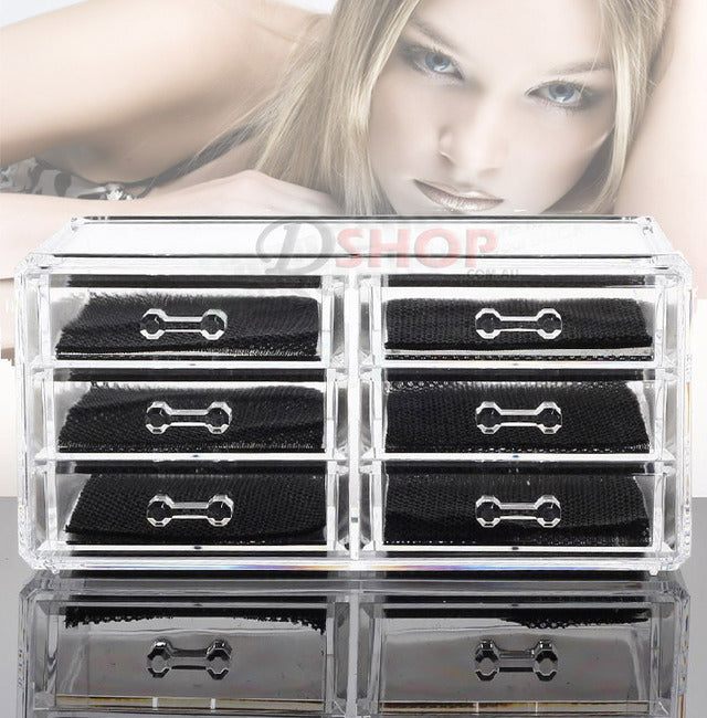 6-Drawer Crystal Clear Acrylic Cosmetic Makeup Display Organizer Jewellery Box - grandhubs.shop