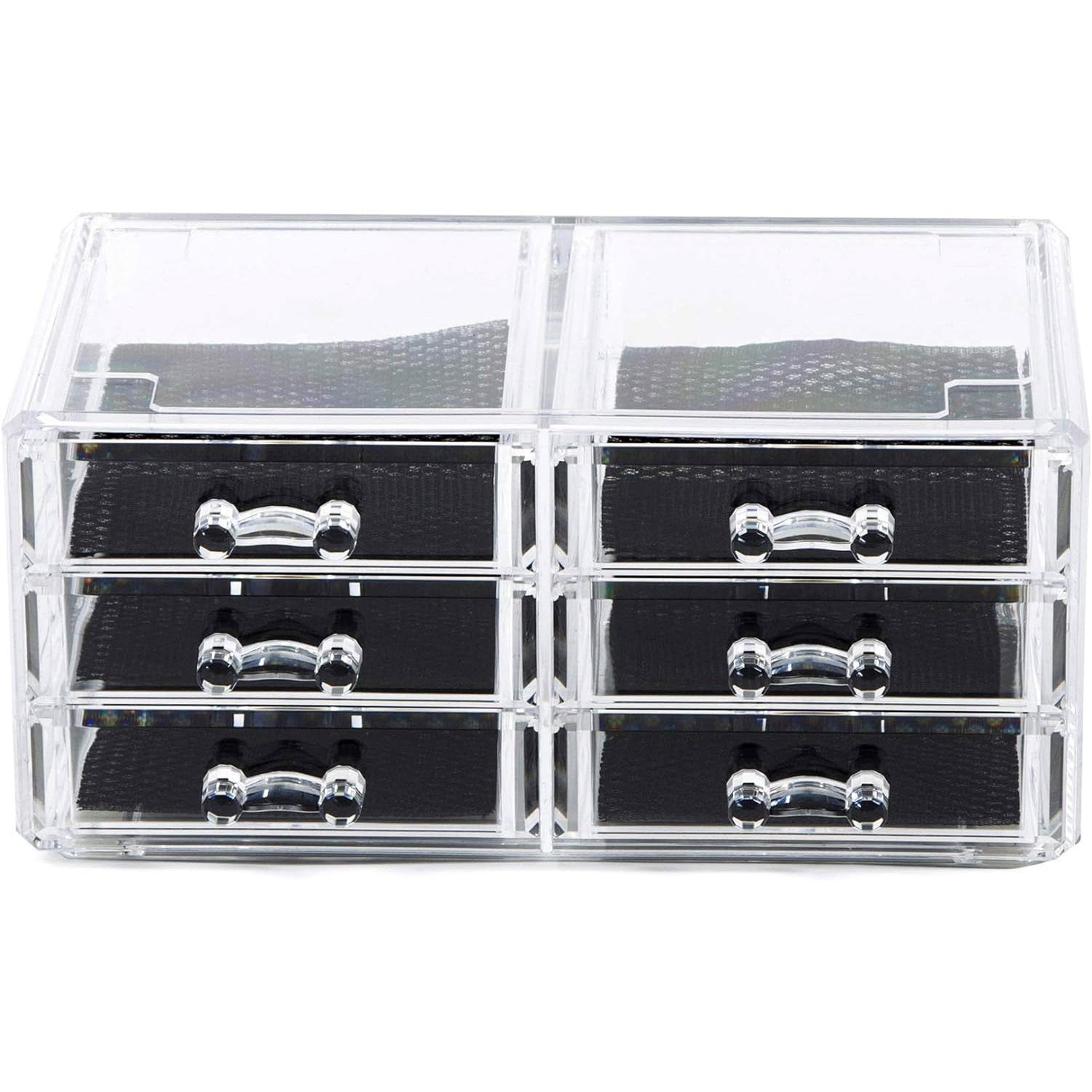 6-Drawer Crystal Clear Acrylic Cosmetic Makeup Display Organizer Jewellery Box - grandhubs.shop