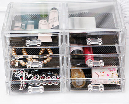 6-Drawer Crystal Clear Acrylic Cosmetic Makeup Display Organizer Jewellery Box - grandhubs.shop