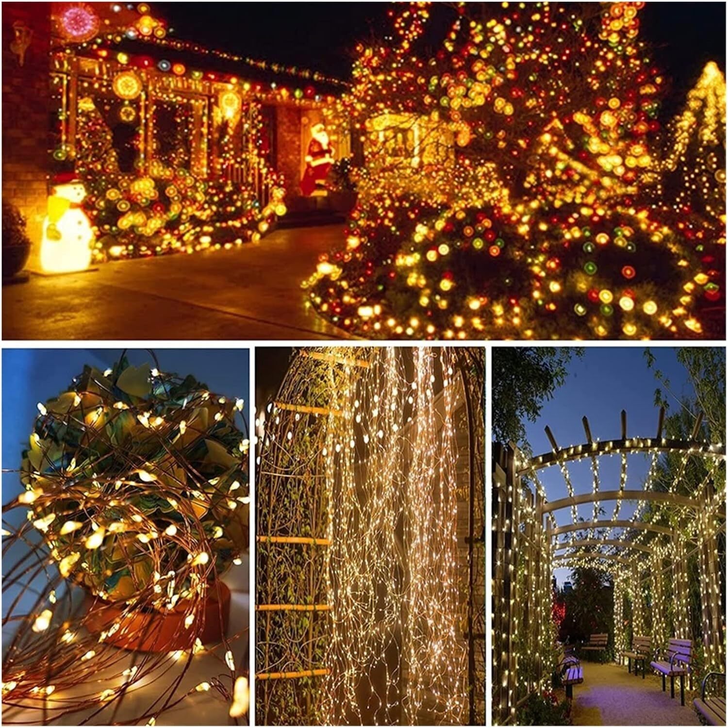 100 LED Fairy String Lights 10m Waterproof Garden Patio Holiday Decorations - grandhubs.shop