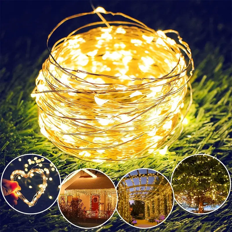 100 LED Fairy String Lights 10m Waterproof Garden Patio Holiday Decorations - grandhubs.shop