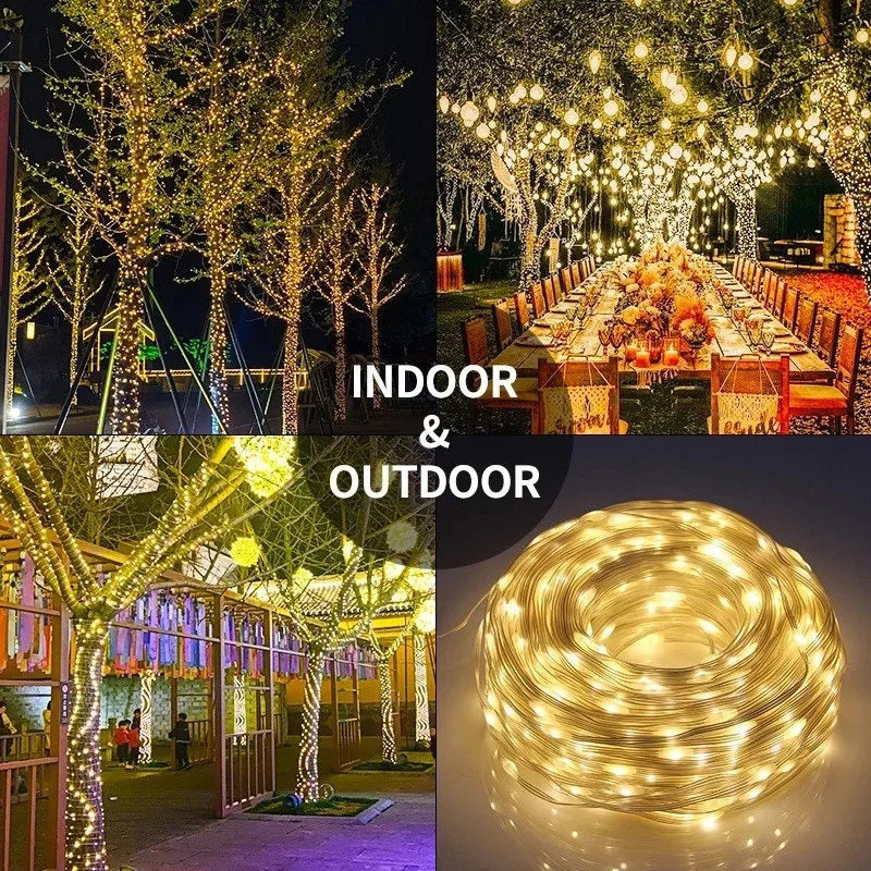 100 LED Fairy String Lights 10m Waterproof Garden Patio Holiday Decorations - grandhubs.shop