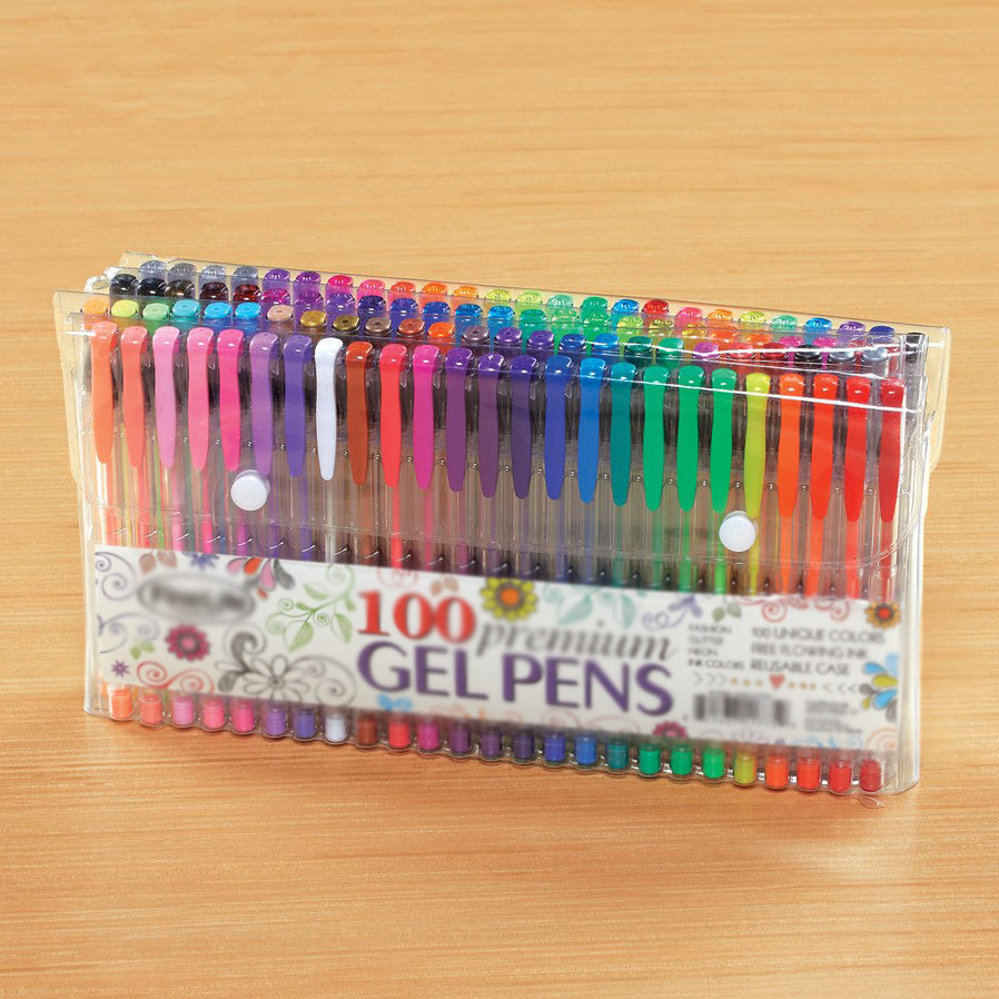 100 X Colour Gel Pens Set - grandhubs.shop