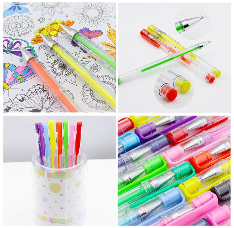100 X Colour Gel Pens Set - grandhubs.shop