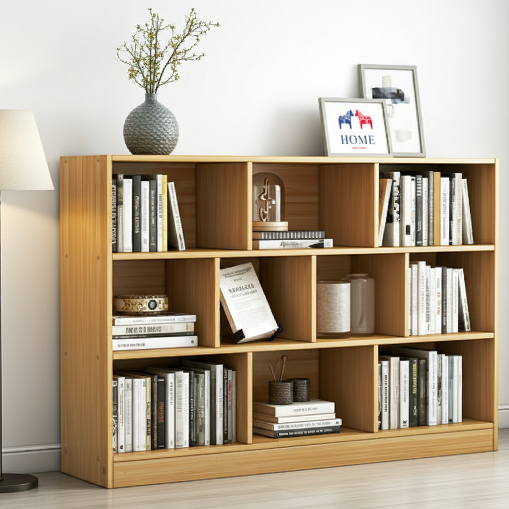 9 Shelving Insight Bookshelf Display Cabinet Bookcase Shelf Organiser (Oak)