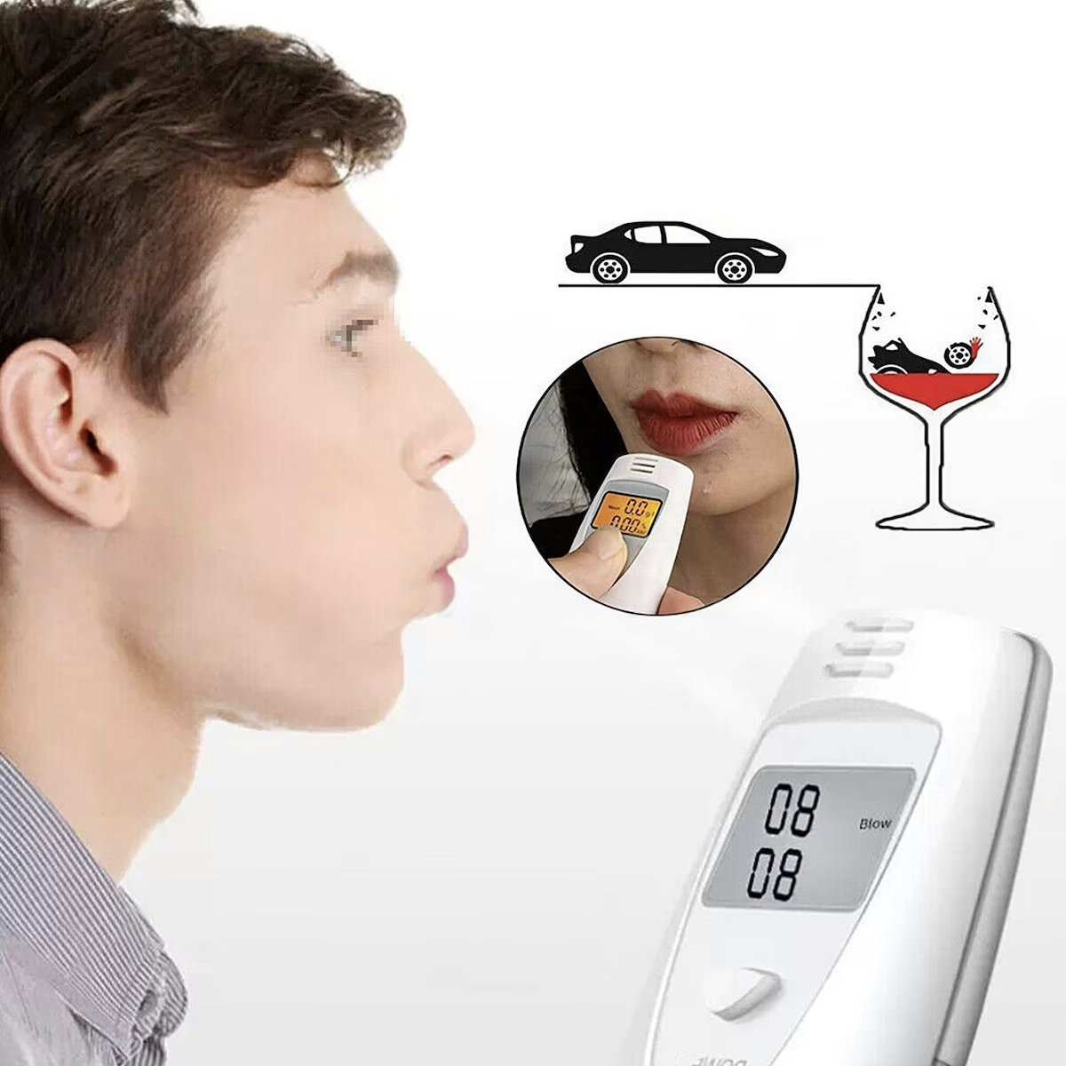 Digital Alcohol Tester Mini Breathalyzer - grandhubs.shop