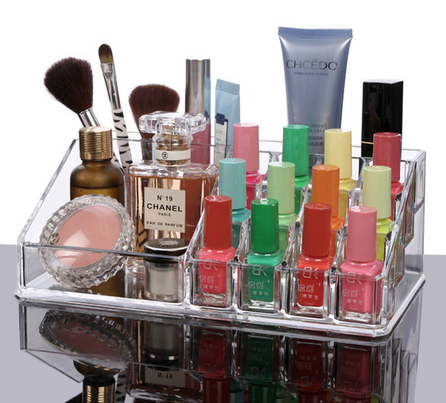 Crystal Clear Acrylic Cosmetic Organizer Makeup Container Storage - grandhubs.shop