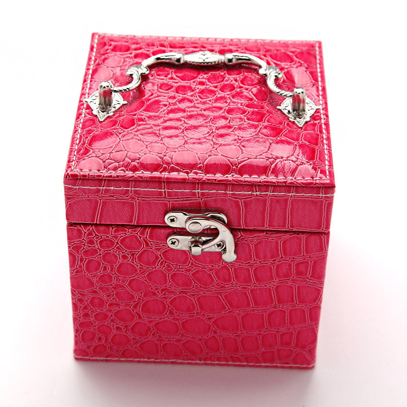 Deluxe PU Leather Jewellery Box Storage Case Organiser Gift (Pink) - grandhubs.shop