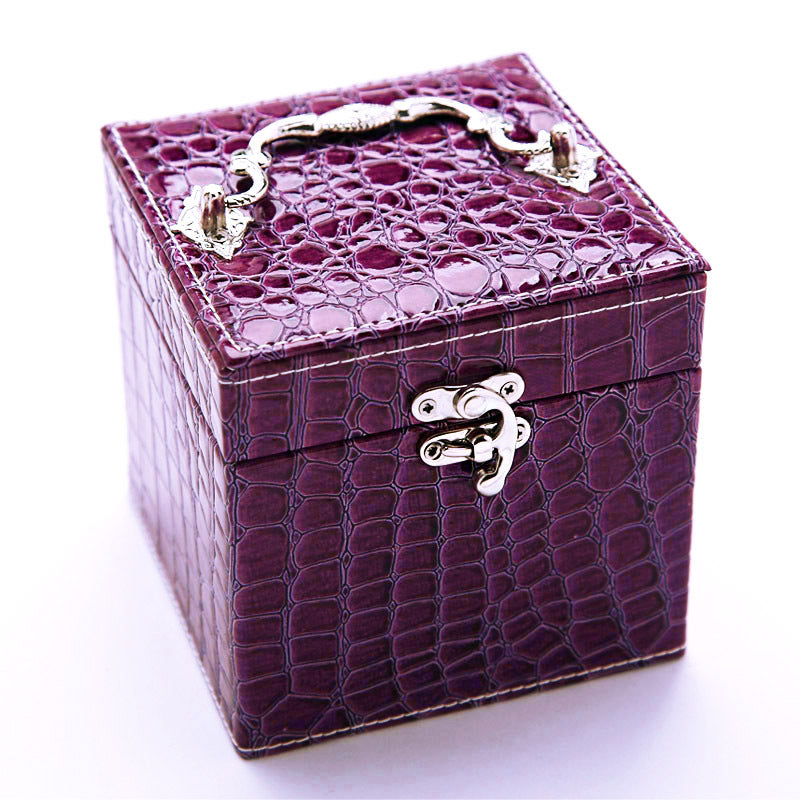 Deluxe PU Leather Jewellery Box Storage Case Organiser Gift (Purple) - grandhubs.shop