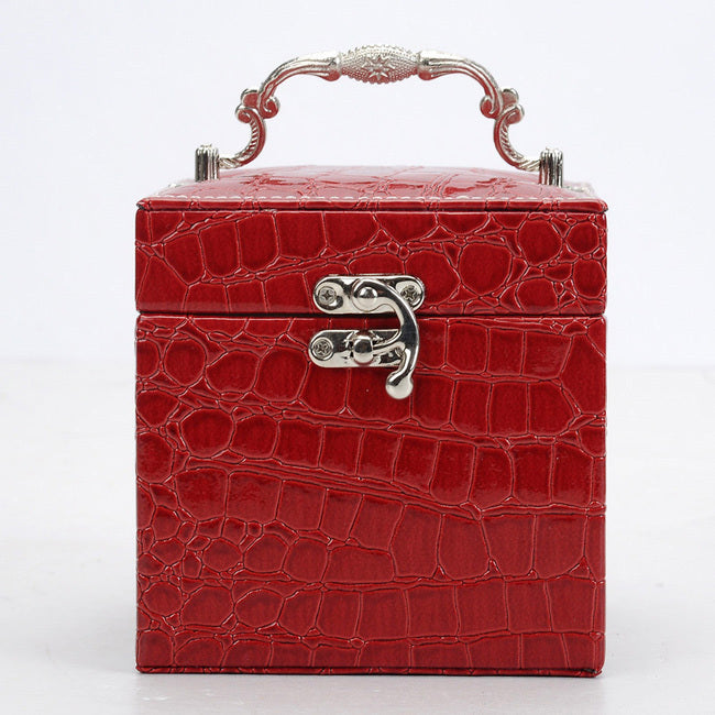 Deluxe PU Leather Jewellery Box Storage Case Organiser Gift (Red) - grandhubs.shop