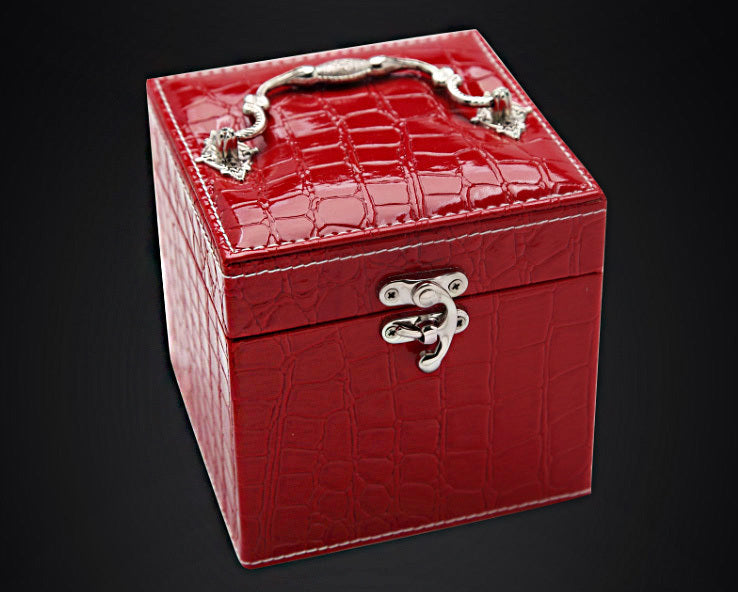 Deluxe PU Leather Jewellery Box Storage Case Organiser Gift (Red) - grandhubs.shop