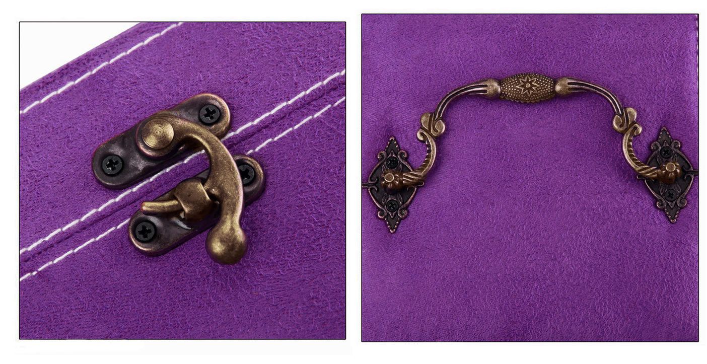 Deluxe Velvet Jewelry Box 3 Level Organiser Purple - grandhubs.shop