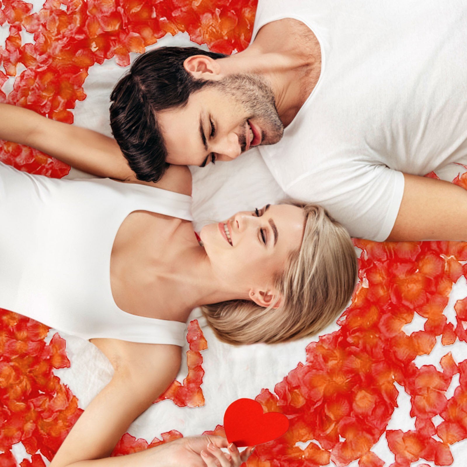 100 Wedding Bridal Flower Rose Petals (Hot Flame) - grandhubs.shop