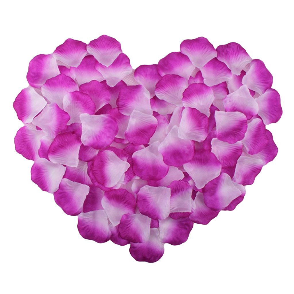 100 Wedding Bridal Flower Rose Petals (Ivory & Purple) - grandhubs.shop