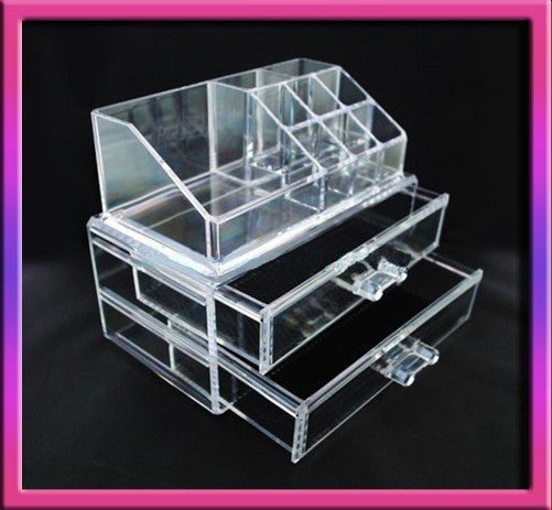 Crystal Clear Acrylic Cosmetic Organizer Makeup Storage Container Jewellery Box - grandhubs.shop