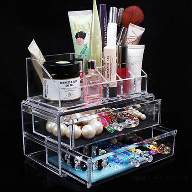 Crystal Clear Acrylic Cosmetic Organizer Makeup Storage Container Jewellery Box - grandhubs.shop