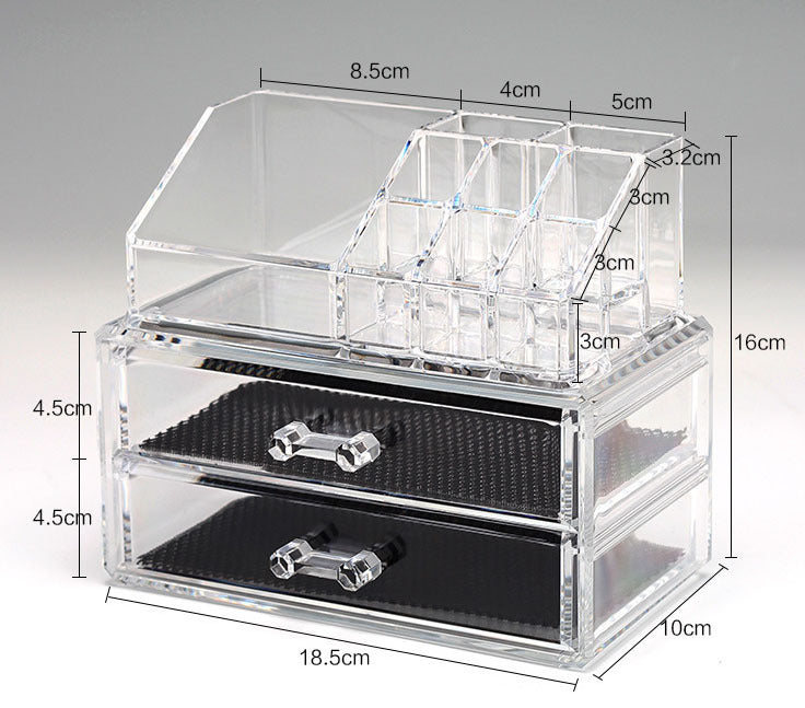 Crystal Clear Acrylic Cosmetic Organizer Makeup Storage Container Jewellery Box - grandhubs.shop