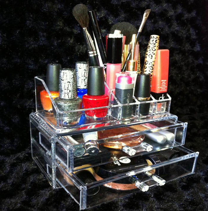 Crystal Clear Acrylic Cosmetic Organizer Makeup Storage Container Jewellery Box - grandhubs.shop