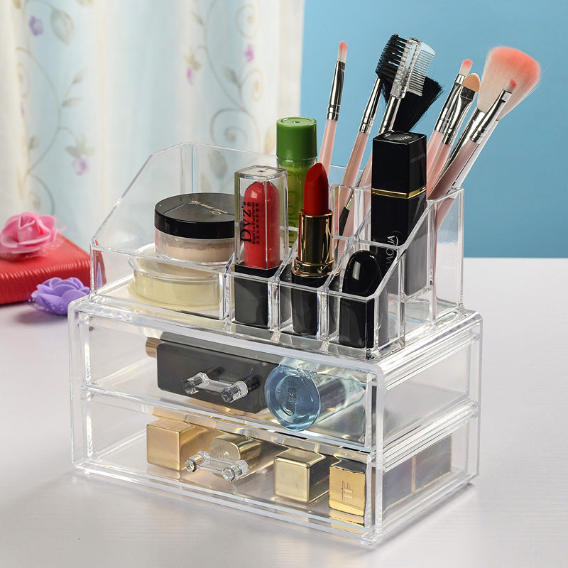 Crystal Clear Acrylic Cosmetic Organizer Makeup Storage Container Jewellery Box - grandhubs.shop