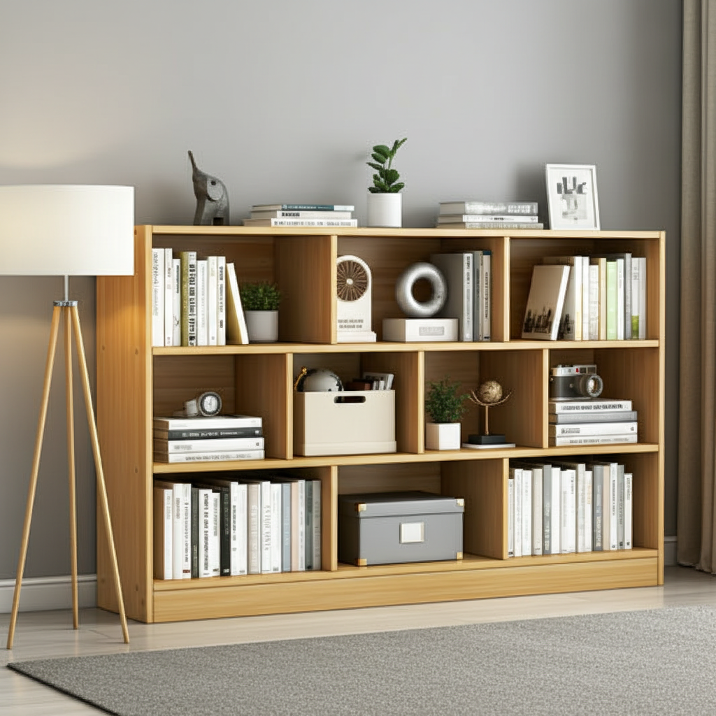 9 Shelving Insight Bookshelf Display Cabinet Bookcase Shelf Organiser (Oak)