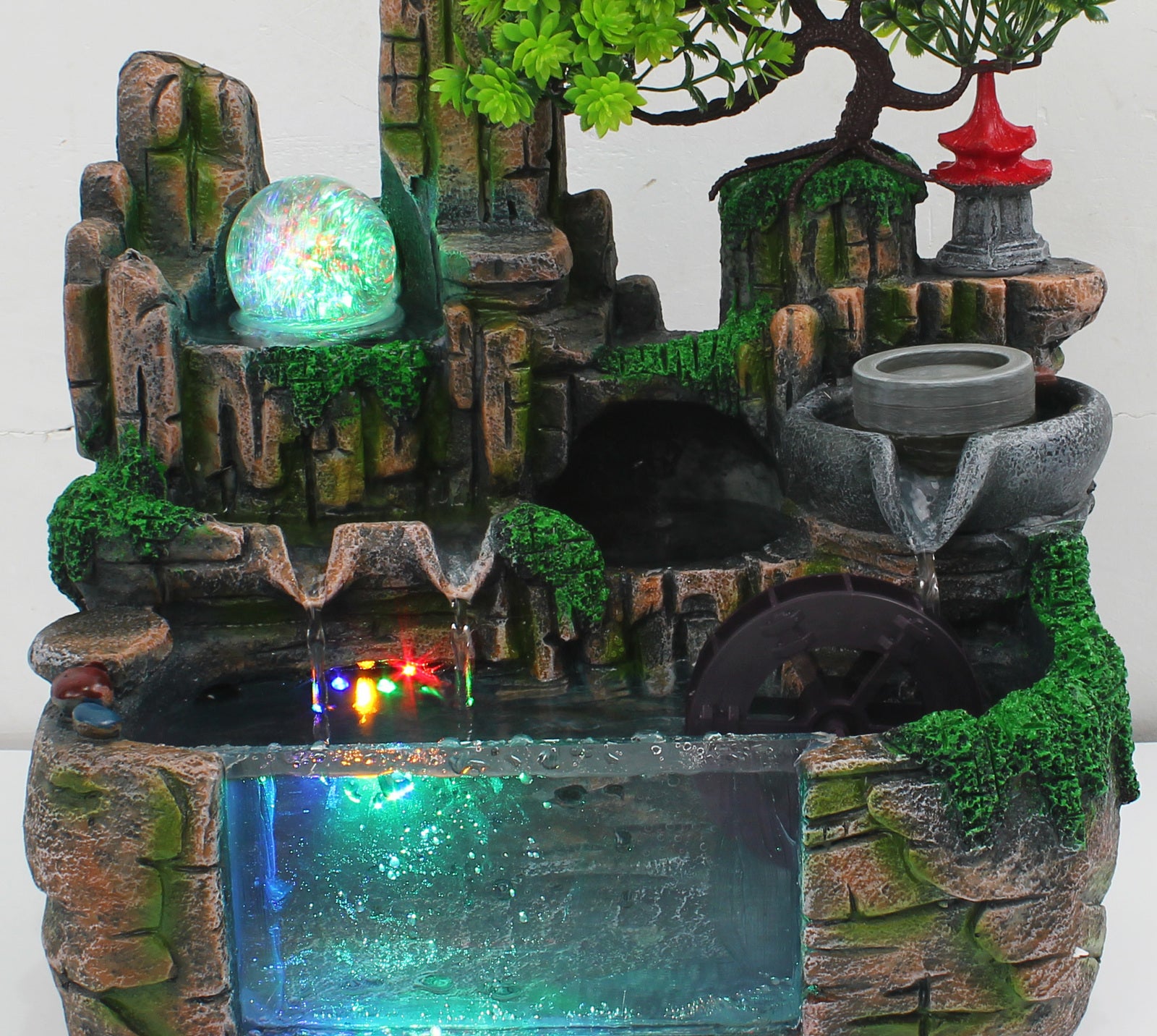 Calming Fountain Water Feature Ornament with Fish Tank - grandhubs.shop