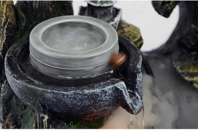 Calming Fountain Water Feature Ornament with Fish Tank - grandhubs.shop