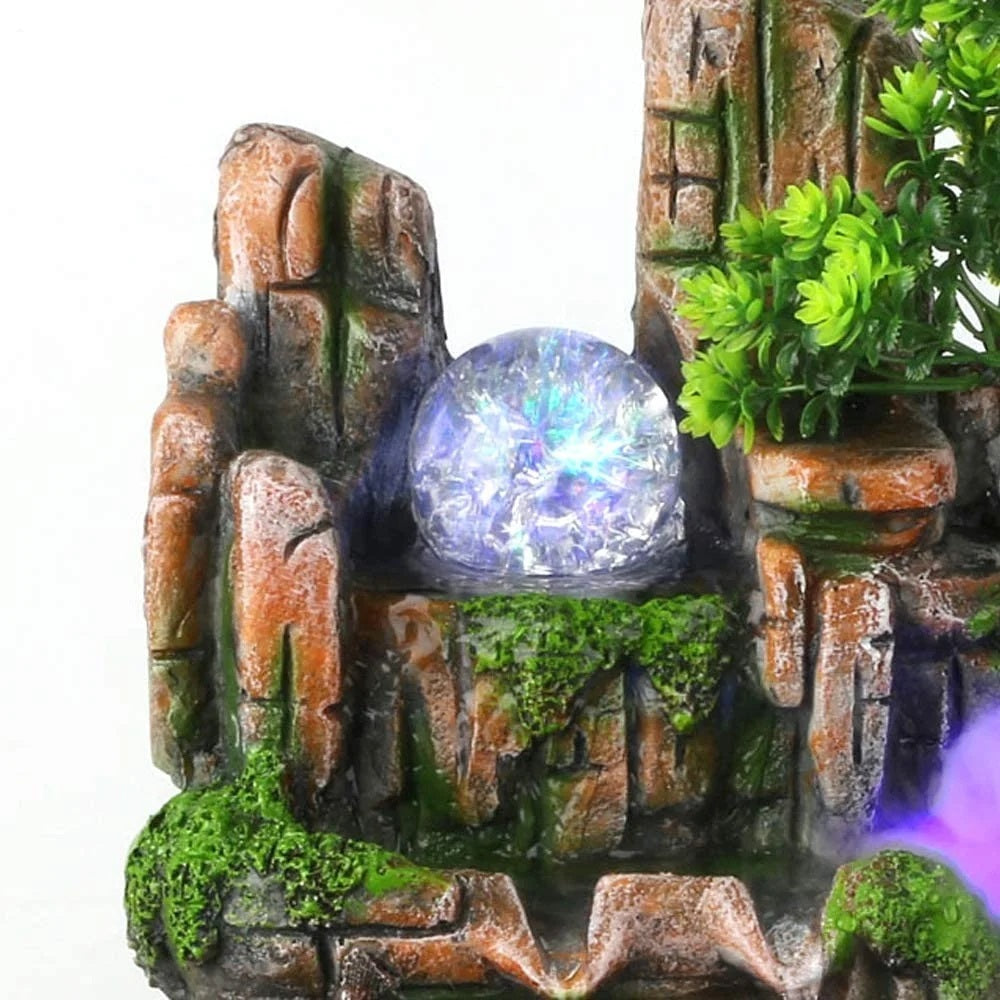 Calming Fountain Water Feature Ornament with Fish Tank - grandhubs.shop