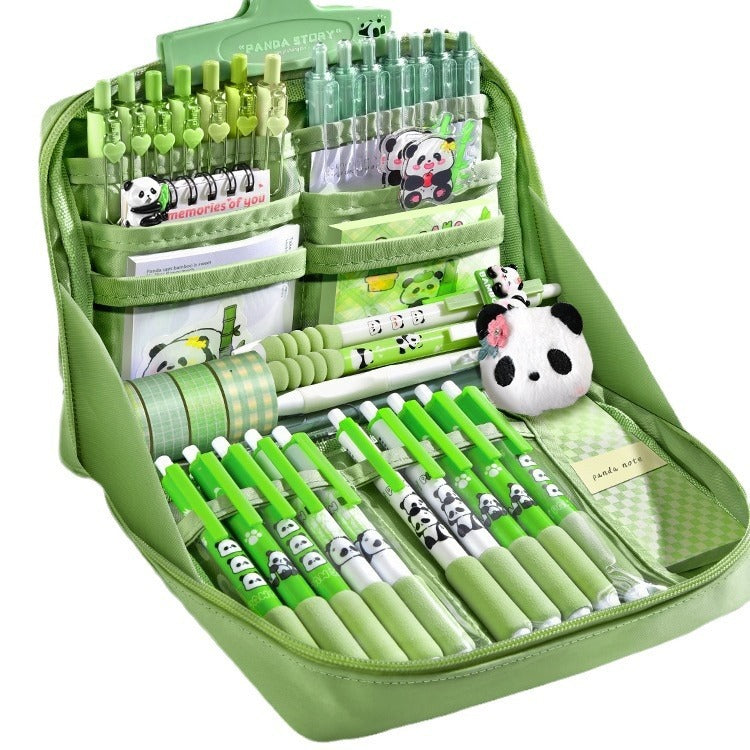 Large Capacity Multi-Layer Stationery Organiser Portable Pencil Case - Green - grandhubs.shop