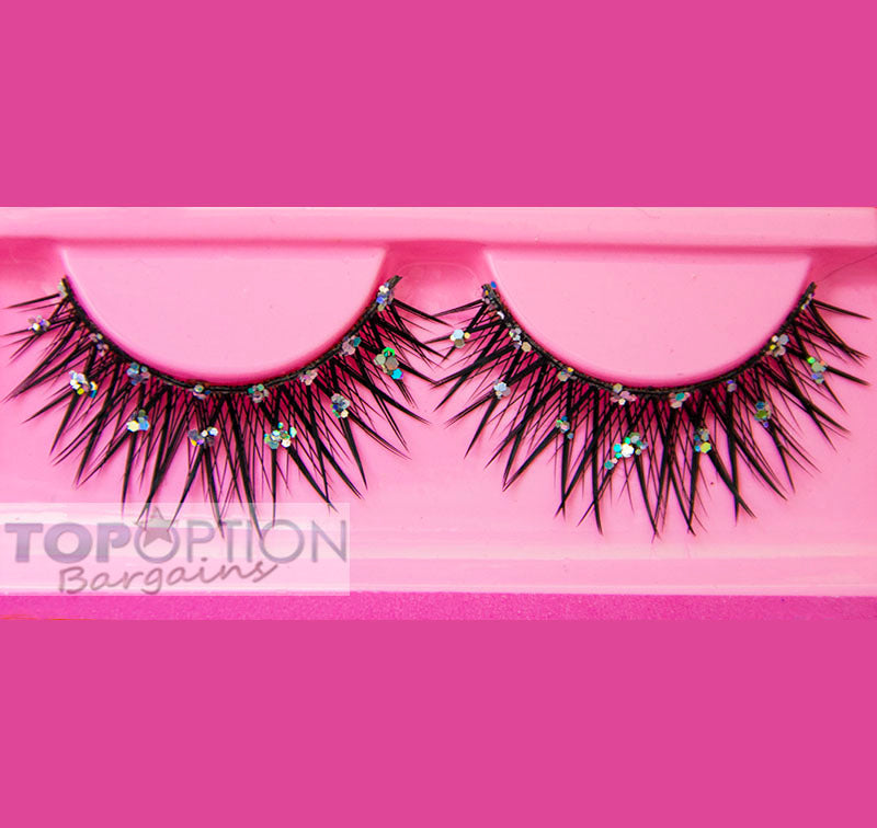 1 Pair Faux Eye Lash with Diamantes - grandhubs.shop