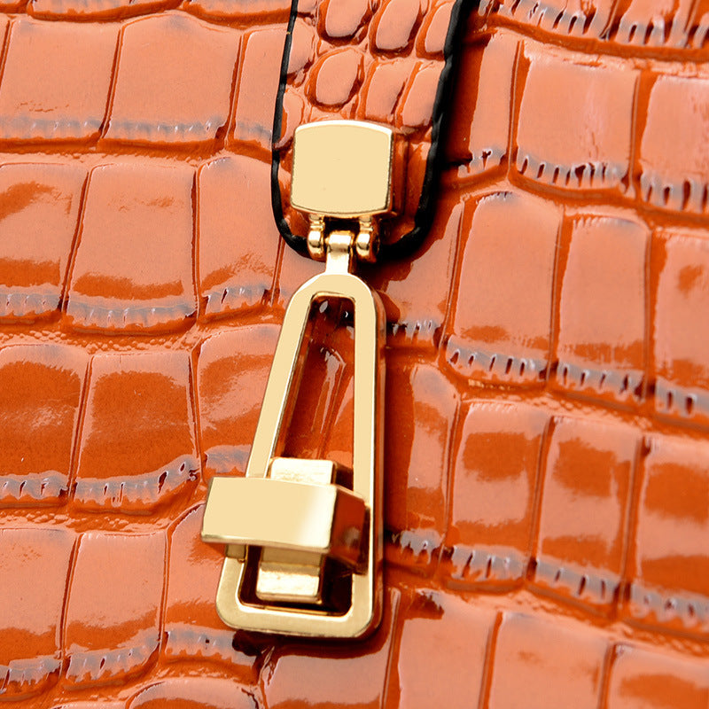 3 PCS Luxe Faux Crocodile Leather Handbag Set, Large Tote, Shoulder Bag, Purse Wallet (Yellow) - grandhubs.shop