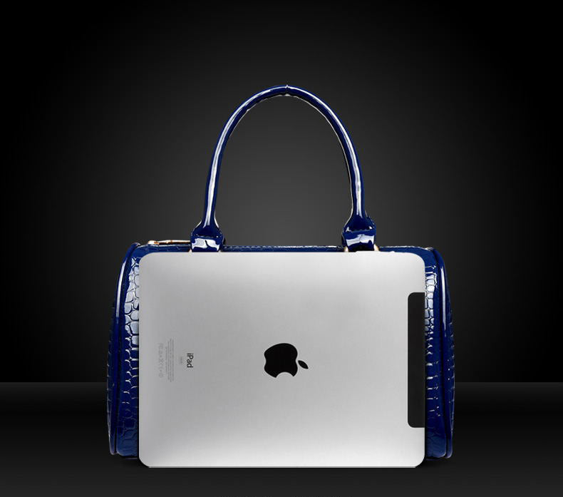 6 Pieces Leather Handbag Set Tote Shoulder Bag Clutch Purse Coin Wallet (Blue) - grandhubs.shop