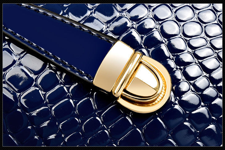 6 Pieces Leather Handbag Set Tote Shoulder Bag Clutch Purse Coin Wallet (Blue) - grandhubs.shop