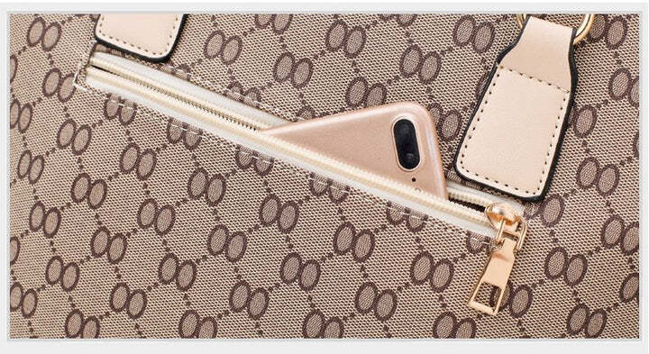 6 Pieces Designer Handbag Set Tote Shoulder Bag Clutch Purse Coin Wallet - grandhubs.shop