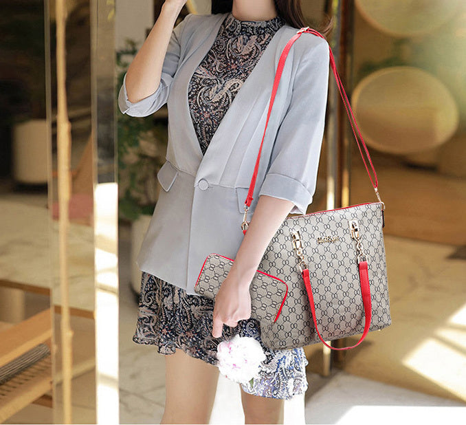 6 Pieces Designer Handbag Set Tote Shoulder Bag Clutch Purse Coin Wallet - grandhubs.shop