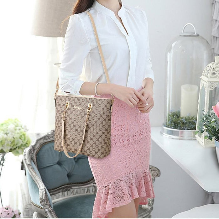 6 Pieces Designer Handbag Set Tote Shoulder Bag Clutch Purse Coin Wallet - grandhubs.shop