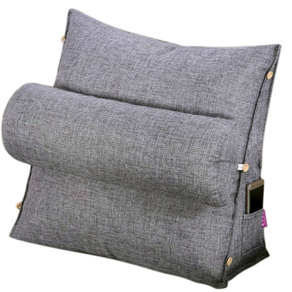Paradise Adjustable Chair Seat Head Pillow & Back Lumbar Support Cushion (Grey) - grandhubs.shop