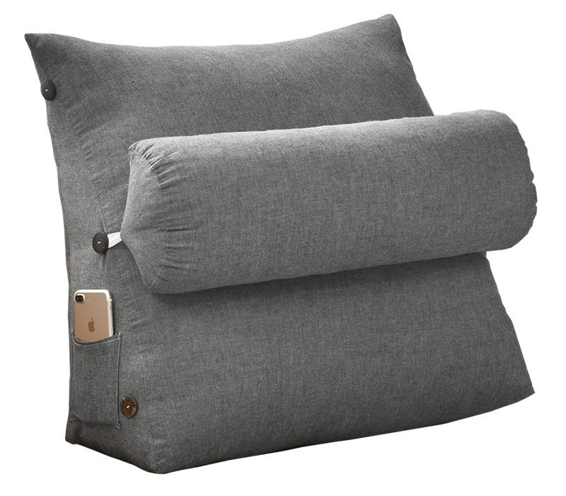 Paradise Adjustable Chair Seat Head Pillow & Back Lumbar Support Cushion (Grey) - grandhubs.shop