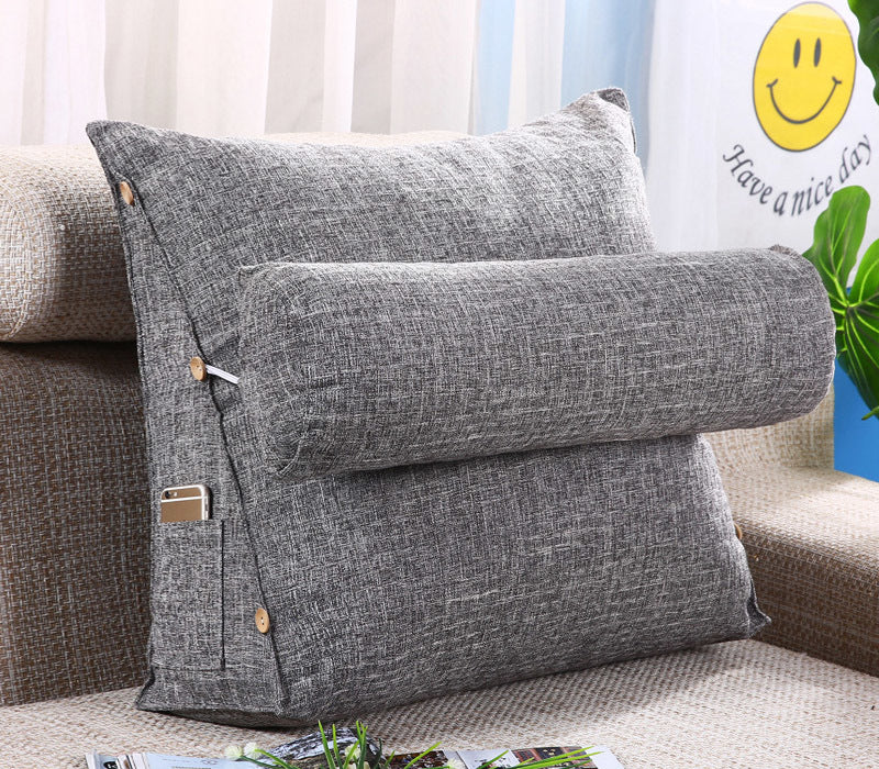 Paradise Adjustable Chair Seat Head Pillow & Back Lumbar Support Cushion (Grey) - grandhubs.shop