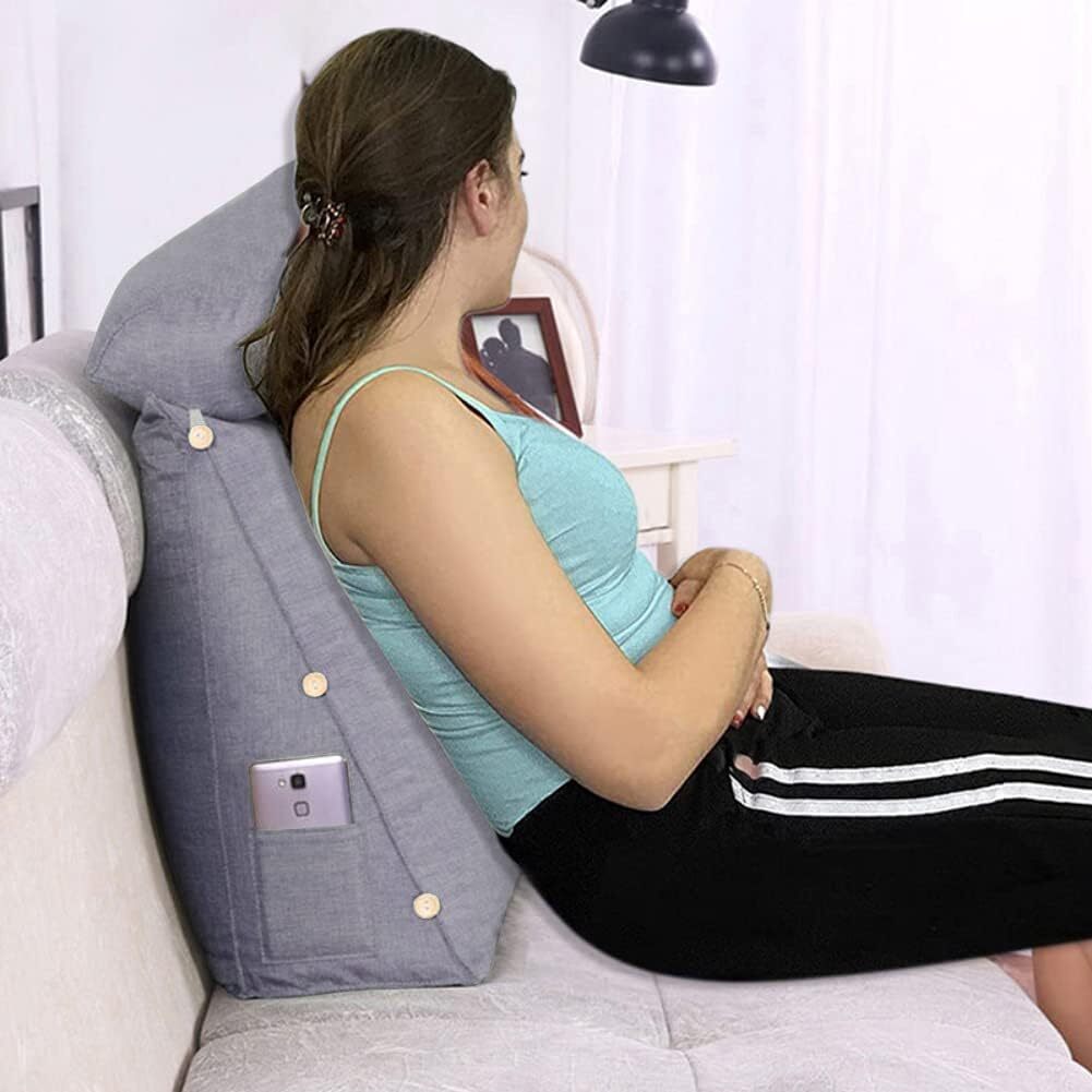 Paradise Adjustable Chair Seat Head Pillow & Back Lumbar Support Cushion (Grey) - grandhubs.shop