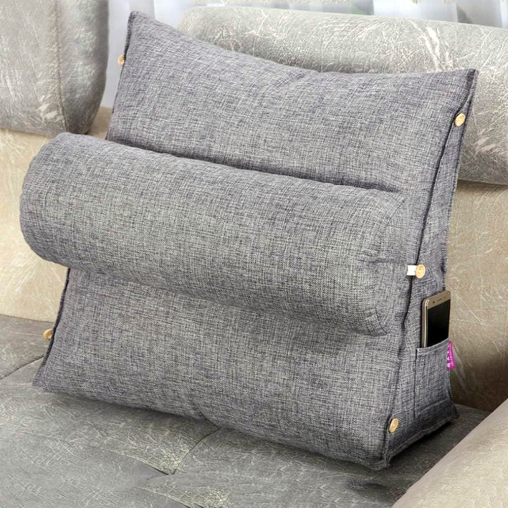 Paradise Adjustable Chair Seat Head Pillow & Back Lumbar Support Cushion (Grey) - grandhubs.shop