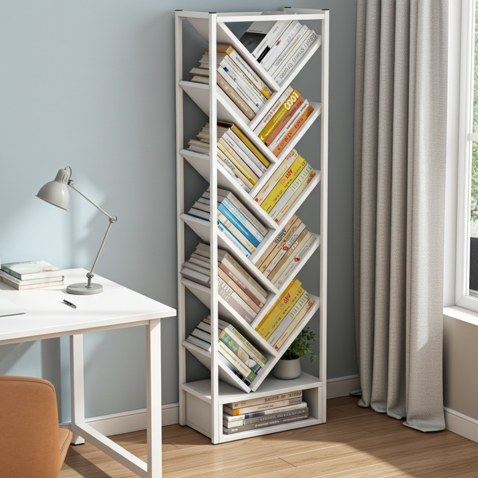 Broadway 11 Shelving Bookshelf Display Cabinet Shelf Bookcase Organizer (White)