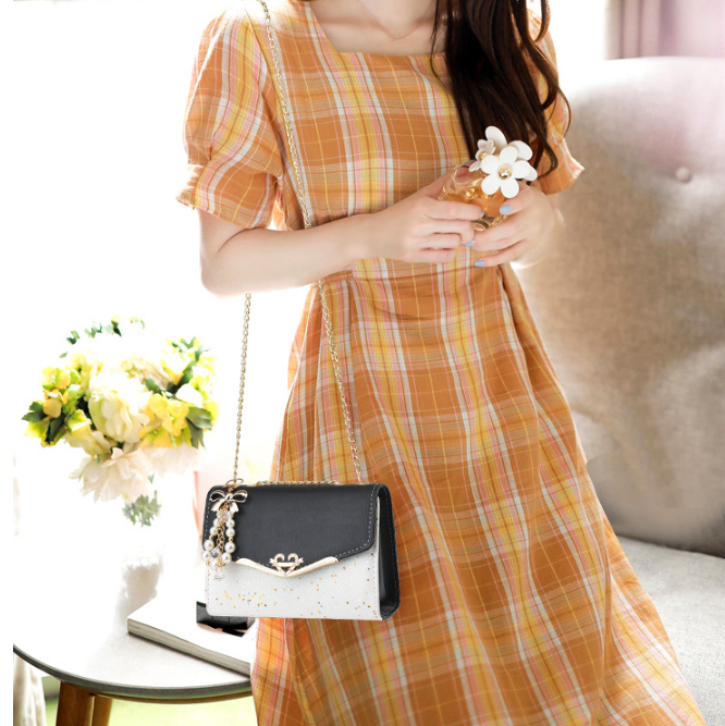 Sparkle Heart & Bow Handbag Tote Shoulder Bag (Black) - grandhubs.shop