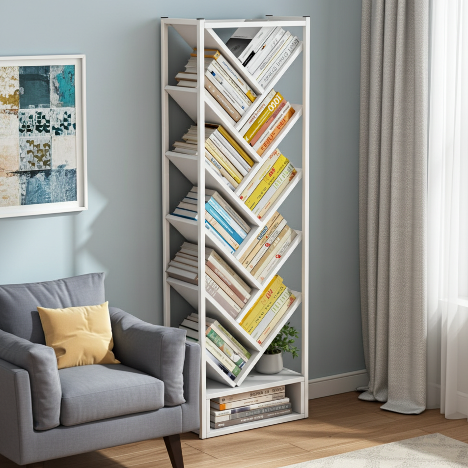 Broadway 11 Shelving Bookshelf Display Cabinet Shelf Bookcase Organizer (White)