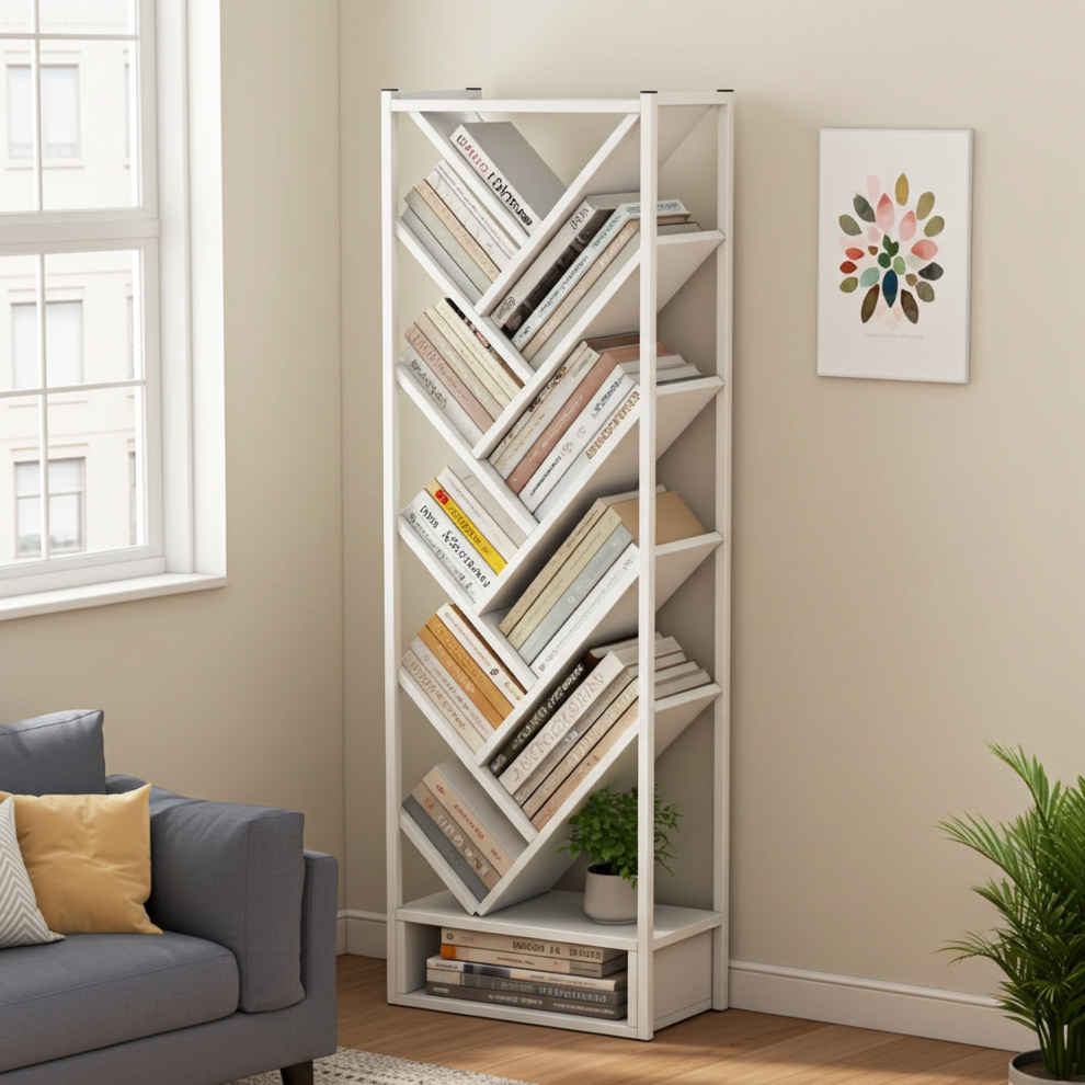 Broadway 11 Shelving Bookshelf Display Cabinet Shelf Bookcase Organizer (White)