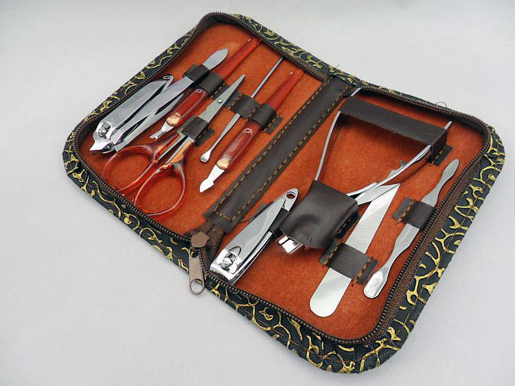 10 Piece Set Manicure Nail Care Kit In Case - grandhubs.shop