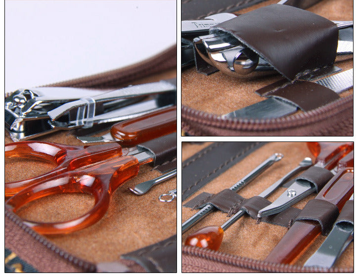 10 Piece Set Manicure Nail Care Kit In Case - grandhubs.shop